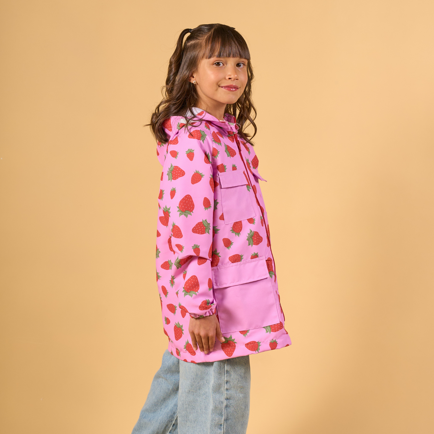 Rain Jacket Fresas Rosado