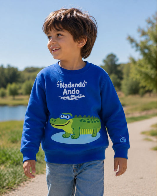 Crewneck Cocodrilo Azúl