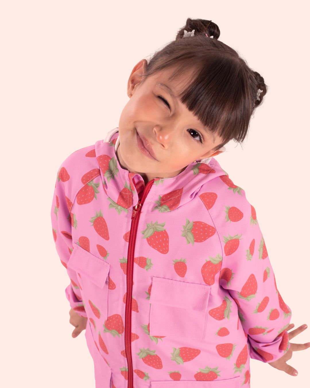 Rain Jacket Fresas Rosado